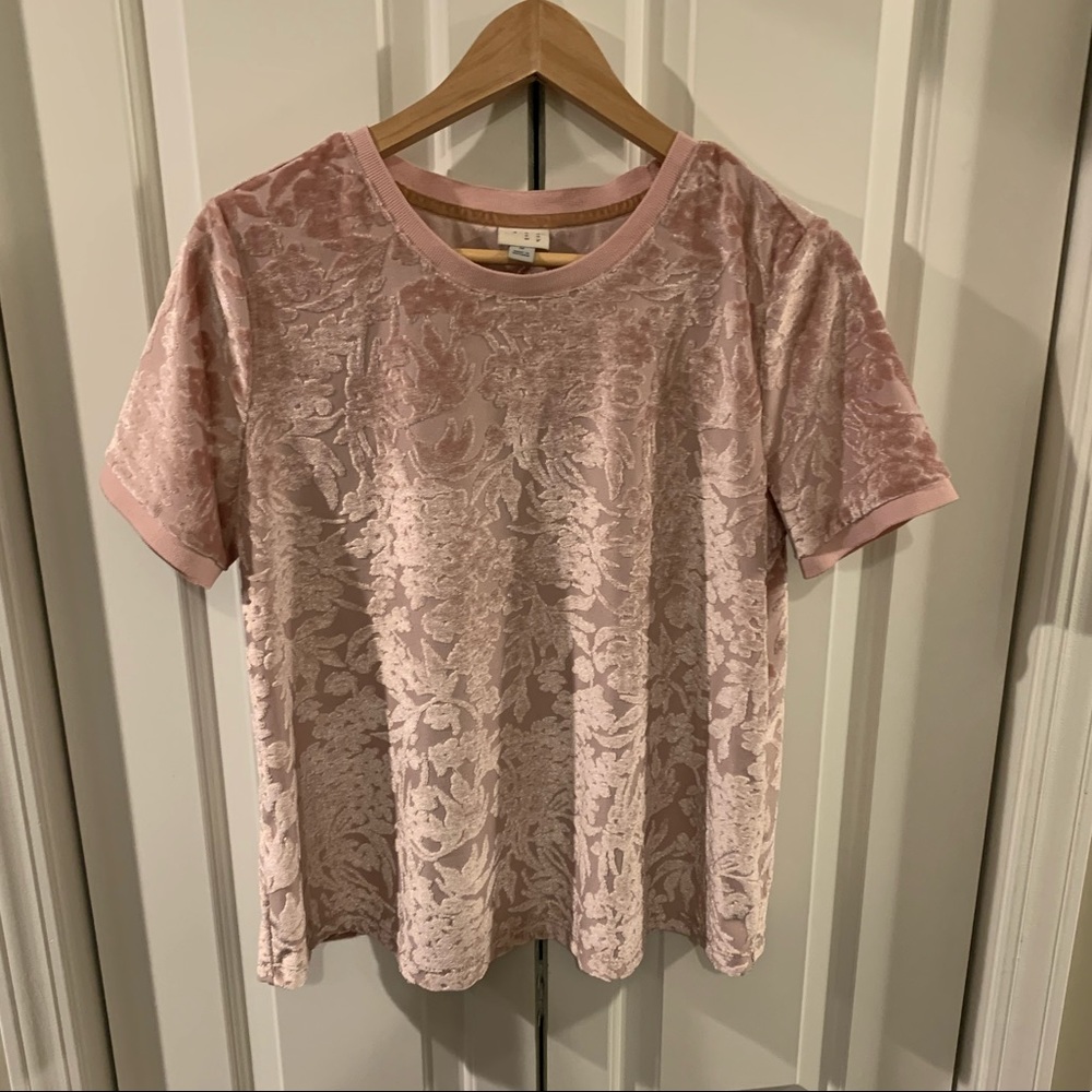 Blush pink velvet tee